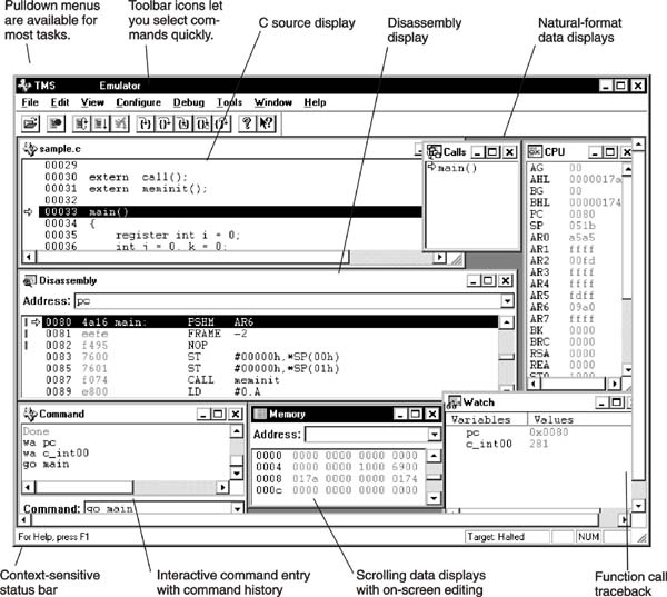 TMS320C54x Debugger Interface